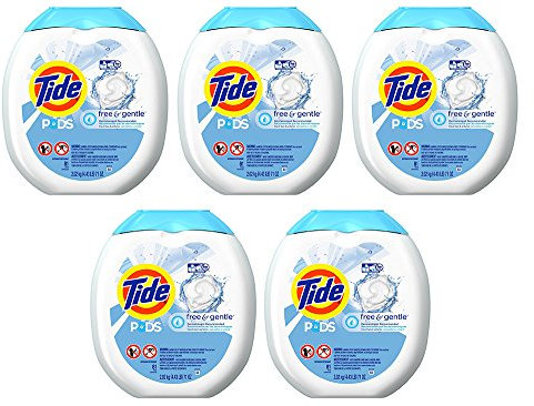 Tide Pods Free & schonend ER Turbo Waschmittel Pacs 81-load Badewanne 5Pack (Free & Gentle)