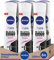 NIVEA Black & White Invisible Original Spray en pack de 6 (6 x 200 ml), desodorante antimanchas de cuidado femenino, para proteger la piel y la ropa