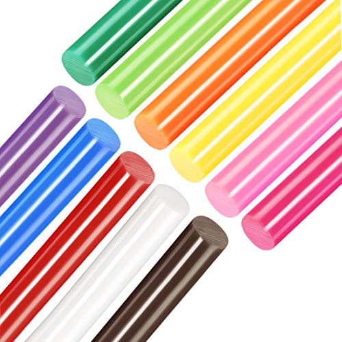 sourcing map 22 Stück Heißklebestifte Mini Schmelzkleber Klebestift für Heißklebepistole7/16 Zoll x 10 Zoll Bunt