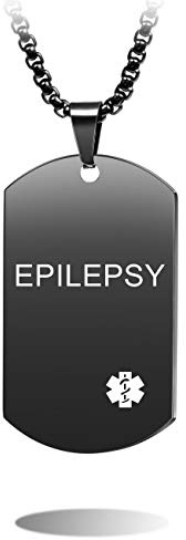 MOWOM Medical Warnen Dog Tag Anhänger Halskette Gravur Name Datum ID Edelstahl - Bundle mit 5 Artikel: Notfallkarte, Hülse, 2 Ketten, Schalldämpfer (Schwarz, Blood Thinner)