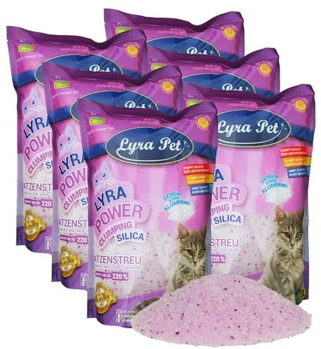 Lyra Pet® | 6 x 5 L = 30 L Lyra Power Clumping Silica Silikat Katzenstreu | Stark Klumpend | Saubere Wohnung | Neutralisiert den Geruch | Staubfrei | Sparsam im Gebrauch | Nachfüllen statt Neufüllen