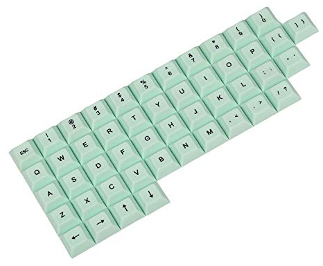 YMDK Customized 48 Key Dye Sub PBT DSA Keycap Alphanumeric Keys for Most MX Switches Keyboard Planck Filco Ergodox (Light Green)