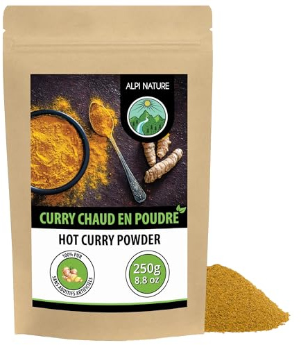 Alpi Nature Curry in Polvere Piccante 250g, Curry Indiano, Mix di Spezie Piccanti per Cucina