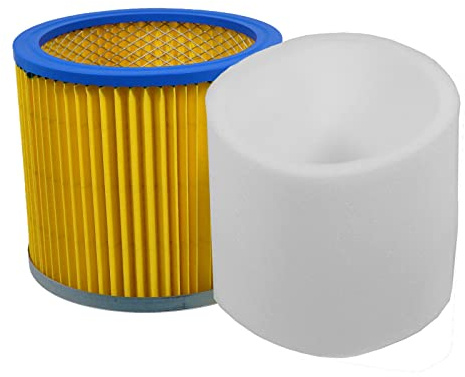 SPARES2GO Vacuum Cleaner Cartridge Filter + Sponge Foam Sleeve compatible with Goblin Aquavac