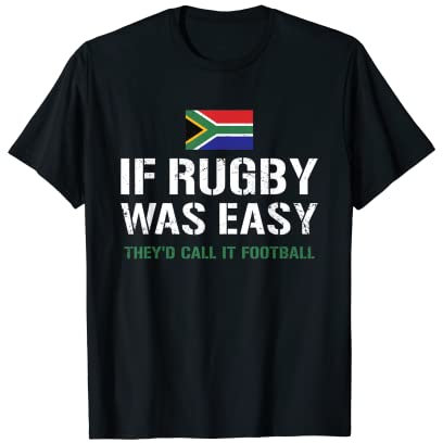 Suid-Afrika Rugby Afrikaans Rugby Present T-Shirt - Herren, Damen, Unisex Kinder - Schwarz - Small - V-Ausschnitt - Kurzarm - Rugby-Fans, Sportbegeisterte, Jung und Alt
