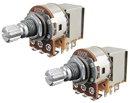FLEOR A500K Push-Pull-Potentiometer Audio-Konus-Töpfe 15 mm kurze geteilte Welle für Teile des E-Gitarren-Steuerschalters, 2er-Pack