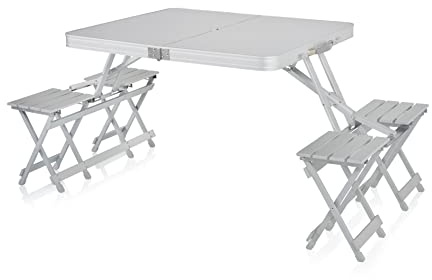 Campart Campingtisch Arkansas, Aluminium, Silber, 90 x 65 x 70 cm