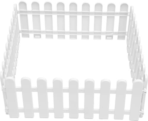 Happyyami 4 Stück Der Zaun Weißer Kunststoffzaun Weißes Blumenbeet- Kleiner Campus-Weihnachtsblumenbeet- Weihnachtsdekor Weißer Kunststoff-