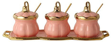 Set di contenitori for condimenti Barattolo for spezie in ceramica con coperchio Barattolo for condimenti Set di zuccheriera Scatola portaspezie Zuccheriera Saliera Contenitore da cucina Conservazione
