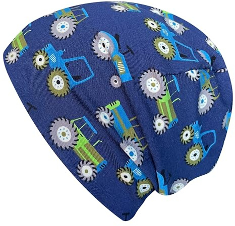 Wollhuhn Kinder Beanie Mütze Shorties Handmade in Germany - Wendbar Zweilagig Baumwolle - Für Mädchen Jungs Ganzjährig - Cool Und Lässig