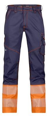 DASSY® Princeton Stretch-Warnschutzbundhose - maat 48 - DUNKELBLAU/NEONORANGE