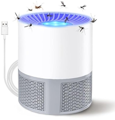 Insektenvernichter Elektrisch, UV Mückenlampe Fliegenfalle Innenbereich Mückenfalle Mückenschutz, USB Mosquito Repellent Tragbare Fliegenfallen für Schlafzimmer, Wohnzimmer Büro, Küche und Camping
