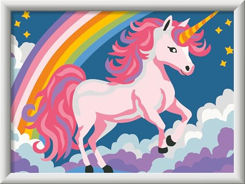 Ravensburger CreArt Pinkes Einhorn - Malen nach Zahlen ab 9 Jahre | Malset mit Rahmen, Pinsel und Acrylfarben, Geschenk für Mädchen und Jungen