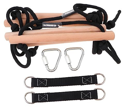 HONMEET Outdoor-kletterleiter Aus Holz Kinderschaukeln Kidcraft-spielset Schaukel Strickleiter Kletterseil Schaukel Kinderanzug Spielzeug Für Draußen Spielset Strickleiter Schwingen Black