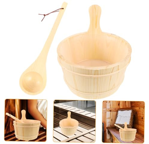 SEWOART Holzfass Sauna Wassereimer Holz Eimer Mit Henkel Für Sauna Und Dampfbad Robust Und Langlebig Für Privathaushalte Hotels Und Fitnesscenter Geeignet