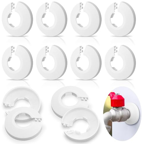 XIANGLONGY Heizkörperrohrabdeckungen, Kunststoff, 20 mm, multifunktional, elegantes weißes Design, Weiß, 12 Stück