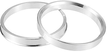 DUANSIYU Zentrierringe 2 stücke Aluminium Legierung Auto Hub Zentrierringe Rad Bohrung Zentrum Spacer AD 66.1/67.1/68/70.1/70.6/72.6/73,1mm Silber Radnaben-Zentrierringe(OD74.1 to ID 66.1 X2)