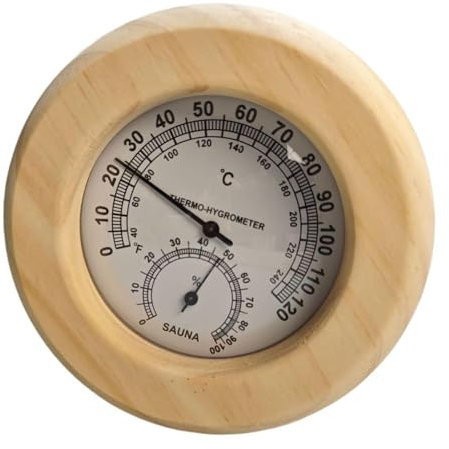 Milageto Thermomètre et hygromètre en Bois pour Sauna, hygromètre, thermomètre et hygromètre pour Chambre de bébé, Bureau, Blanc