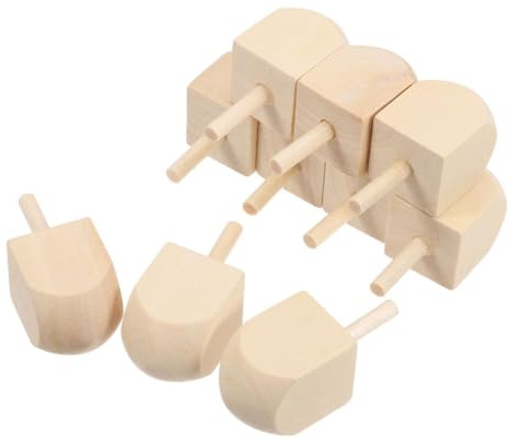 KICHOUSE Chanukkah-Dreidels Aus Holz Blank Unbemalt Kreisel Spielzeug Für Kinder Traditionelles Bastelset Großpackung 10 Stück
