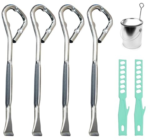 GIONAR 4 abrelatas de pintura de metal, abridor manual de latas, herramienta multiusos para abrir latas de pintura, manual de abrelatas de acero para tarros, botellas, latas de pintura, herramienta de