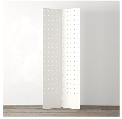 Genérico Estante de Almacenamiento de Pared de Tablero Perforado, Panel Divisor de ambientes de 2/3/4 Paneles, Pared divisoria de ambientes con Base, biombo de Tablero Perforado Plegable, fácil de gu
