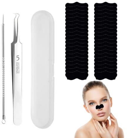 OHREN 40 Stück Tiefenreinigende Mitesser-Nasenstreifen mit Aktivkohle, Mitesserentferner Stripes, Für Alle Hauttypen, Für Männer und Frauen
