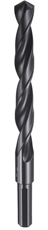 sourcing map 12.50mm Drill Bit 10mm Reduced Shank 3-Flat 4241 HSS | High Speed Steel Nitriding Black 118° Standard Point for Plastic Wood Copper Aluminum Iron Medium Soft Metal