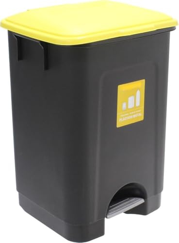 Levitantes Poubelle à pédale 35L jaune, écologique, idéale pour un usage domestique et le tri des déchets.