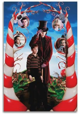 OCZEESDW Poster de film Charlie et la chocolaterie - Impression sur toile moderne pour chambre à coucher (60 x 90 cm)