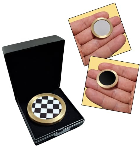 ProTriXX Schach-Chip - Made in Germany Zaubertrick aus hochwertigem Messing | Farbe verwandeln | Magic Coloring Chip | Zauberartikel inkl. Deutscher Anleitung & Video-Instruktionen