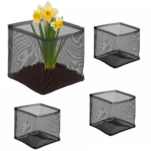 4Pcs Aquatic Pond Planting Bags Aquatic Plant Grow Bags Reusable Mesh Water Pond Breathable Seed Starter Bag Garden Plant Growing Pot PVC Ponds Basket Seedling Pots for Balcony Water Garden Ponds