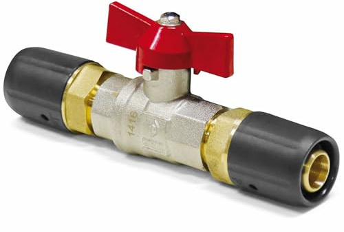 Pipetec - Valvola a sfera per riscaldamento, 16 x 2 mm, per tubo composito in alluminio DVGW, sistema a innesto multistrato, valvola di intercettazione