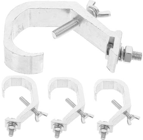 Anneome 4pcs Aluminum Stage Light Truss Clamps Heavy Duty Moving Head Lamp Hooks for Dj Booths Bars Clubs Theaters Versatile Lighting Accessories for Tubes