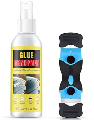 NoxGule Decolle Etiquette, Dissolvant Silicone, Anti Adhesif, Convient pour Enlever les Résidus de Colle d'Étiquettes sur la Peinture des Voitures, les Vitres et les Meubles, Dissout Rapidement, 120ml