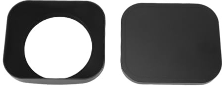 Akozon Paraluce e Cappuccio Quadrati in Metallo con Finitura Opaca, Protezione per Paraluce e Cappuccio Neri da 62 Mm per gli Appassionati di Fotografia