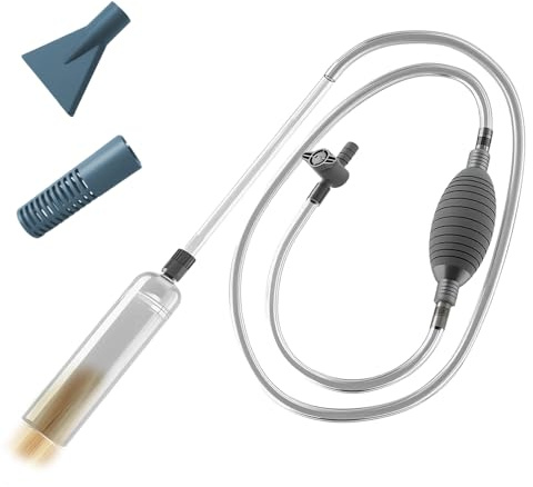 CM-UHNM Aspirador de acuario de 2,6 m, limpiador de flujo ajustable, filtro y accesorios, cambio de agua manual y limpieza de arena
