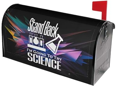 YWVDHEUSD Stand Back I'm Going to Try Science Mailbox Covers Magnetic Letter Box Wrap Decor for Home Yard Garden Standard Size 25.5x21 in