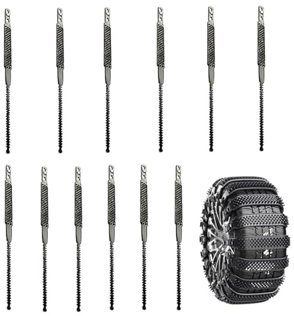 TQEBWUS Catene da Neve | 12 Pezzi Anti-Scivolo Regolabili Elastici,Cinghie di Fissaggio per Ruote Auto e Catene Pneumatici - Per Auto Camion Berlina Furgone Viaggi Outdoor e su Strada Sabbia Fango