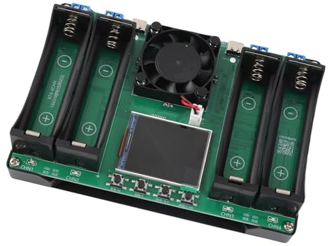 Probador de capacidad de batería de 4 canales, medidor de resistencia interna de carga y descarga cíclica automática para baterías de iones de litio con entrada de 5 V CC, pantalla