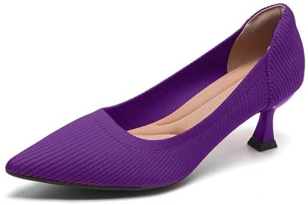 Chaussures de soirée à talons hauts confortables pour femme - En maille - Pour les loisirs et, lilas, 37 EU
