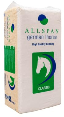 Allspan German Horse Classic Hobelspäne Pferdeeinstreu aus Weichholz 19 kg | Weichholzspäne, hohe Saugfähigkeit, staubarm, nahezu keimfrei, geruchsbindend, gelenkschonend, optimales Einstreuvolumen