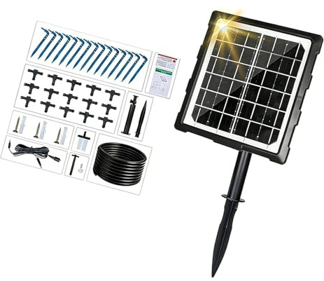NVOQILIN Arroseur automatique solaire programmable avec minuterie pour l'irrigation des plantes et des pelouses en plein air