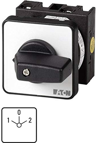 Eaton 012742 Umschalter, Kontakte: 2, 20 A, Frontschild: 1-0-2, 60 Grad, Rastend, Einbau, Grau, Schwarz