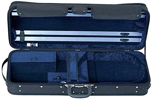 GEWA Violakoffer Liuteria Concerto, Thermokern, wasserabweisend, Inneneinrichtung verstellbar 36 - 42.5 cm, schwarz, innen Velour blau, Größe: 36 - 42.5 cm