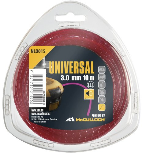 Universal Tyst trimmertråd nylon 3.0mmx10m, NLO015: Reservtråd för gräsmattetrimmer, längd 10 m, tråd-Ø 3.0 mm, patenterad teknik för tyst drift (artikelnr 00057-76.163.15)