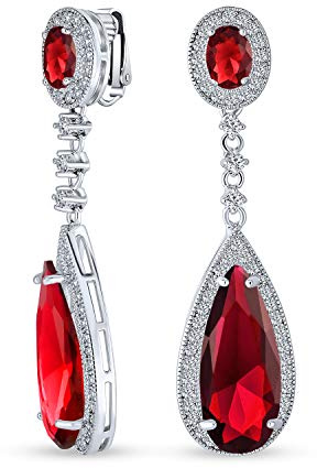 Aussage Träne Cubic Zirconia Aaa Cz Baumelnd Kronleuchter Schraube Clip Auf Ohrringe Für Frauen Versilbert Mehr Farben