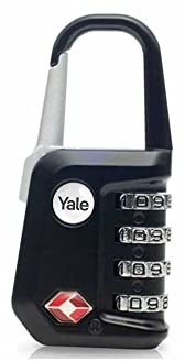 Yale YTP5/31/223/1 - Candado tsa metal 31 mm código reajustable, sin llave, arco largo antirrobo seguridad para maleta, equipaje, viaje | candado antirrobo para taquilla puerta garaje