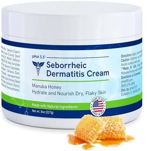 pHat 5.5 Seborrheic dermatitis Moisturizing Cream & Face Lotion for Women - Soothing Redness for Face & Body Cream - Hydrating for Dry Skin & Anti Itch Lotion (8oz)