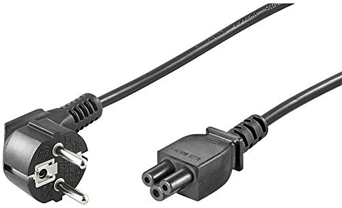 Goobay 44877 - Cable Alimentacion, Cable Ordenador (3 m, MachoHembra, Enchufe Tipo F, C5 acoplador, 250, Negro)