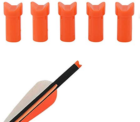 ZSHJG 50pcs Encoche de Flèche en Plastique pour Arbalète Tir à l'arc Flèche Encoches Remplacement Arrow Nocks Chasse des Queues de Arbalète Flèche ID 7.6mm (Orange)